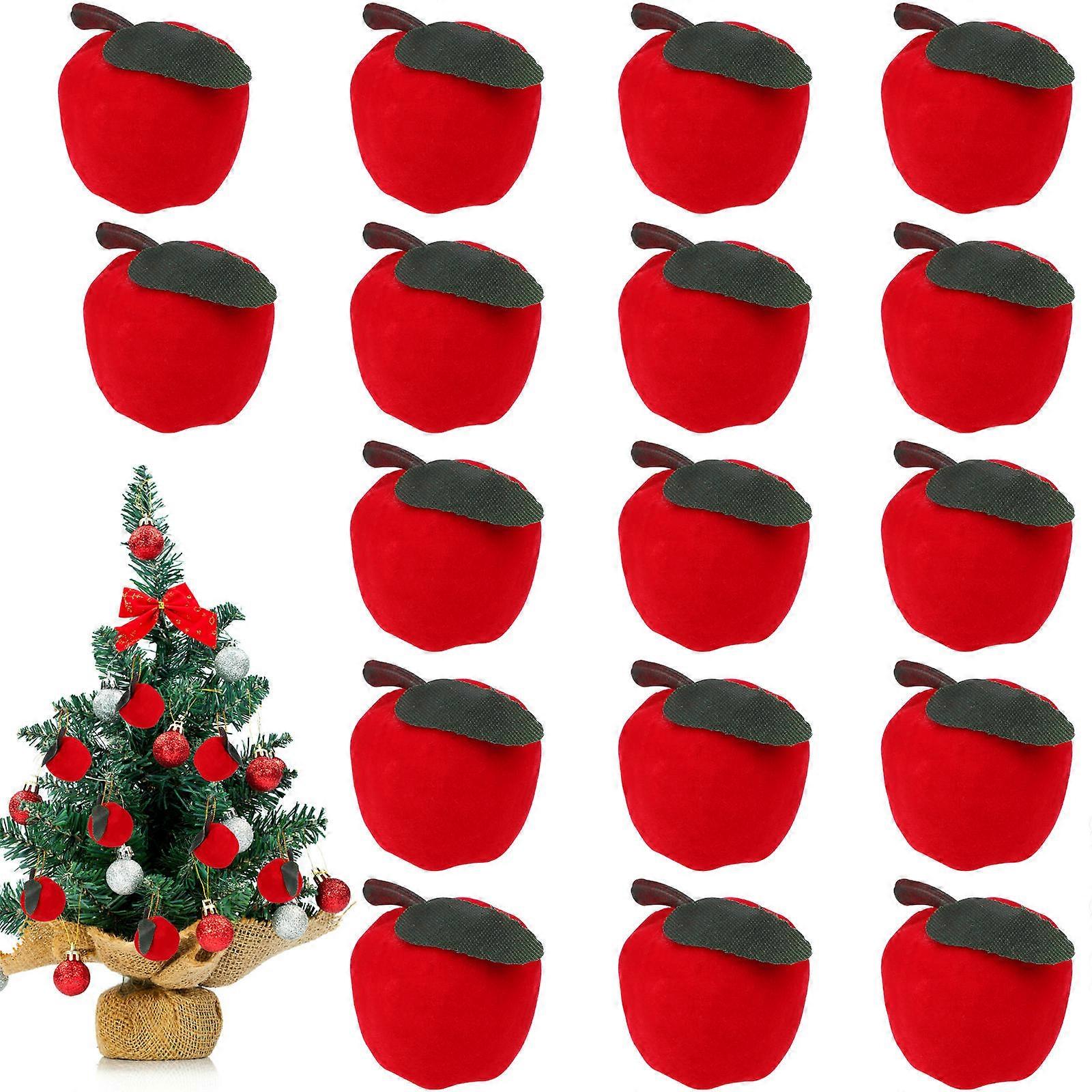24pcs Christmas Tree Hanging Pendants, Red Apple Decorative Ornaments for Holiday Home Decor, Safe Lightweight Xmas Hanging Accessories for Family
