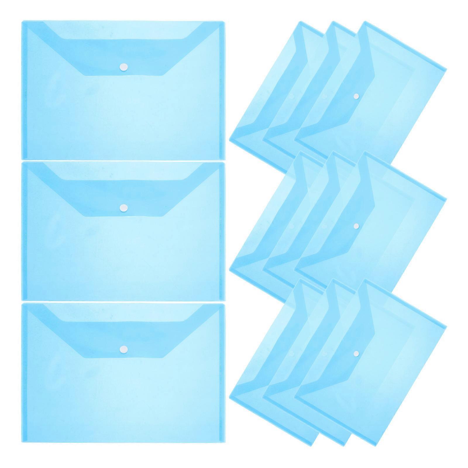 Snap Closure Plastic Envelopes For Documents Home Use 12.77X10.02X0.04in Documents Protection Flat Cover 20Pcs