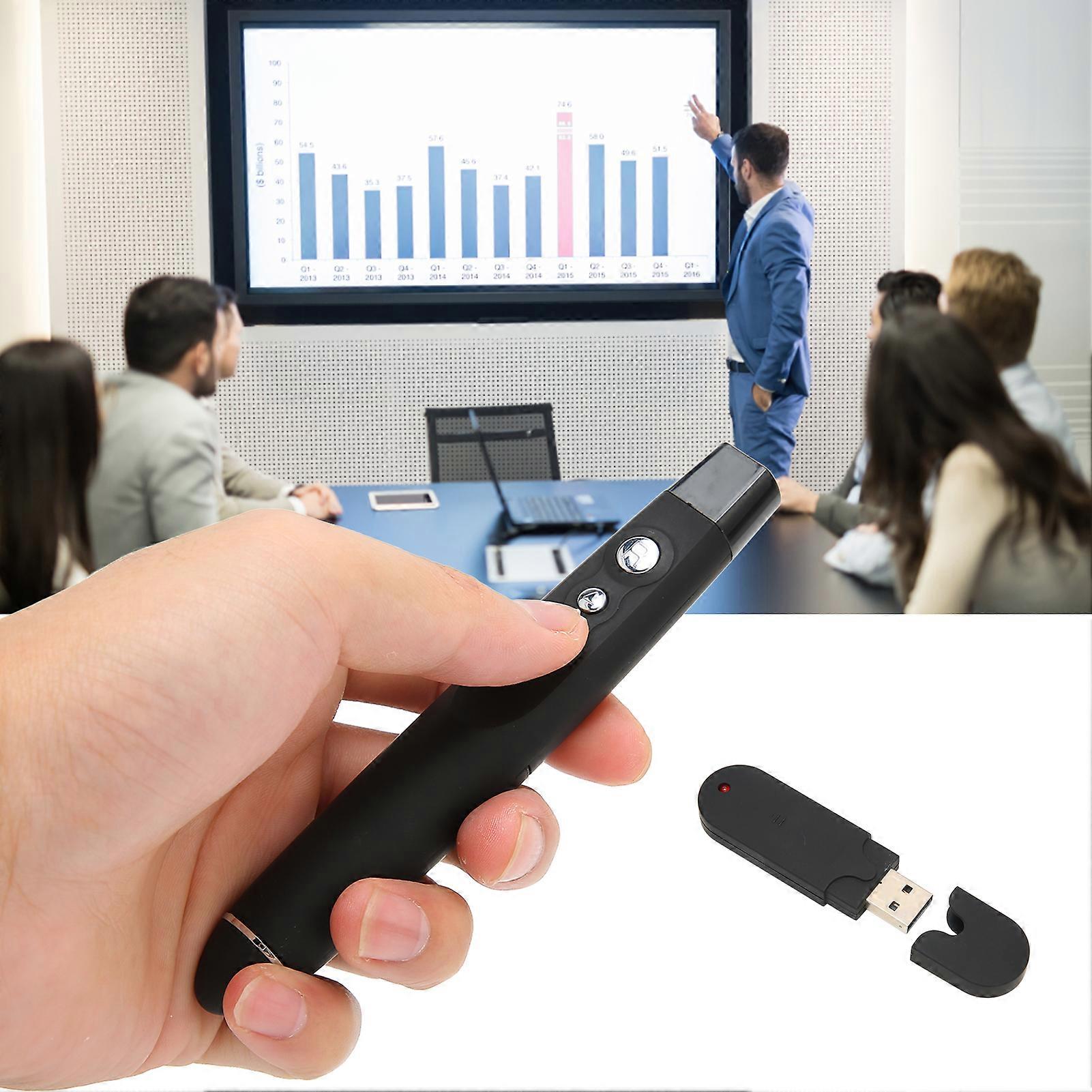 Wireless Presentation Clicker Red 650nm USB Receiver 25m Range