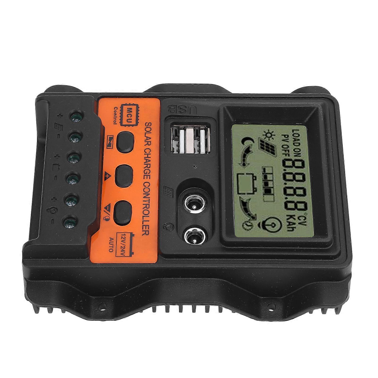 100A Solar Charge Controller PWM Dual USB 12V/24V Orange