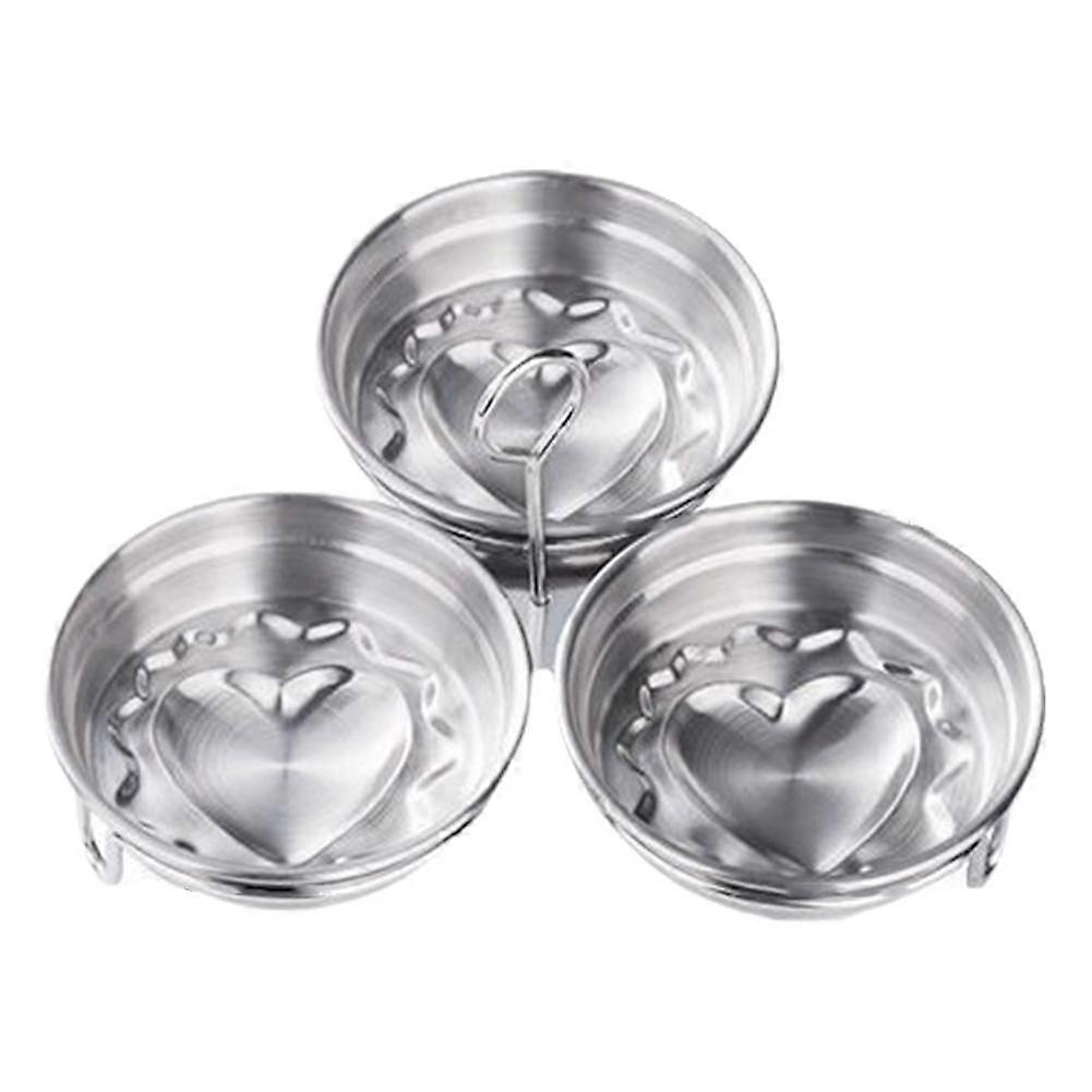 3pieces Stainless Steel Poached Egg Maker With Handle Easy To Extract Cups