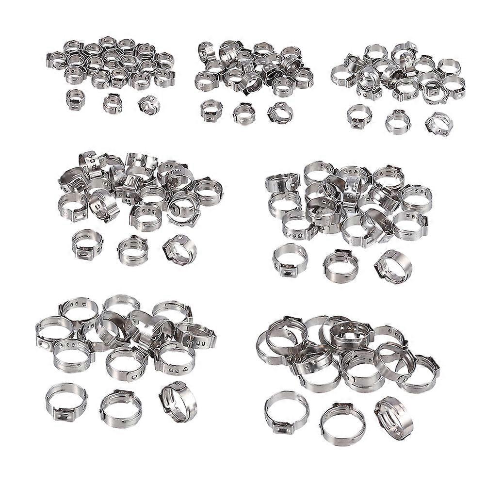 Durable Ear Hose Clamp Set 130Pcs For Automotive Industrial And Boat Applications Featuring Sizes Between 7mm And 21mm