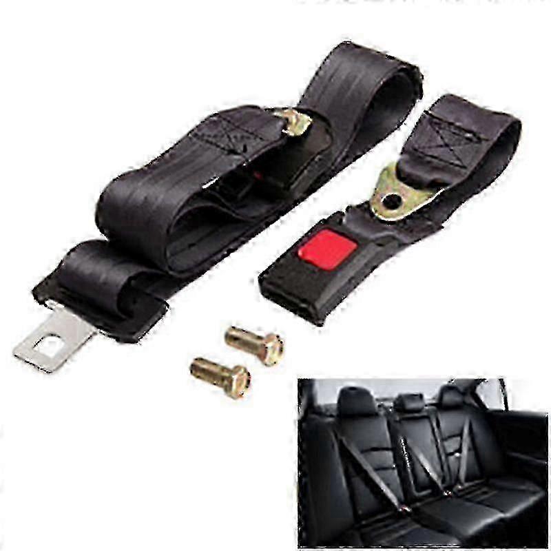 2025 Universal 3 Point Auto Vehicle Car Seat Belt Lap Adjustable Safety Belts Black