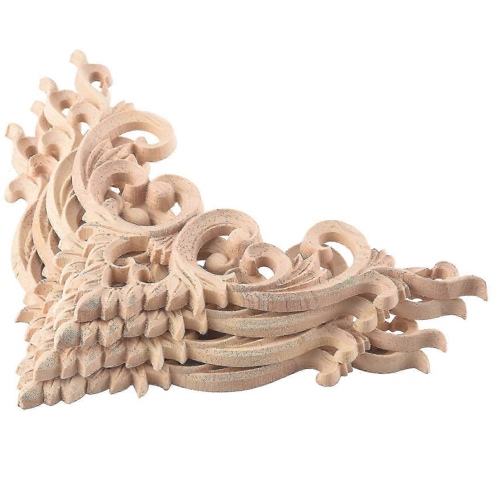 4pcs/σύνολο ξυλόγλυπτο γωνιώδες Onlay Applique άβαφο ντουλάπι ντουλαπιών πλαισίων decal για τα έπιπλα σπιτιών
