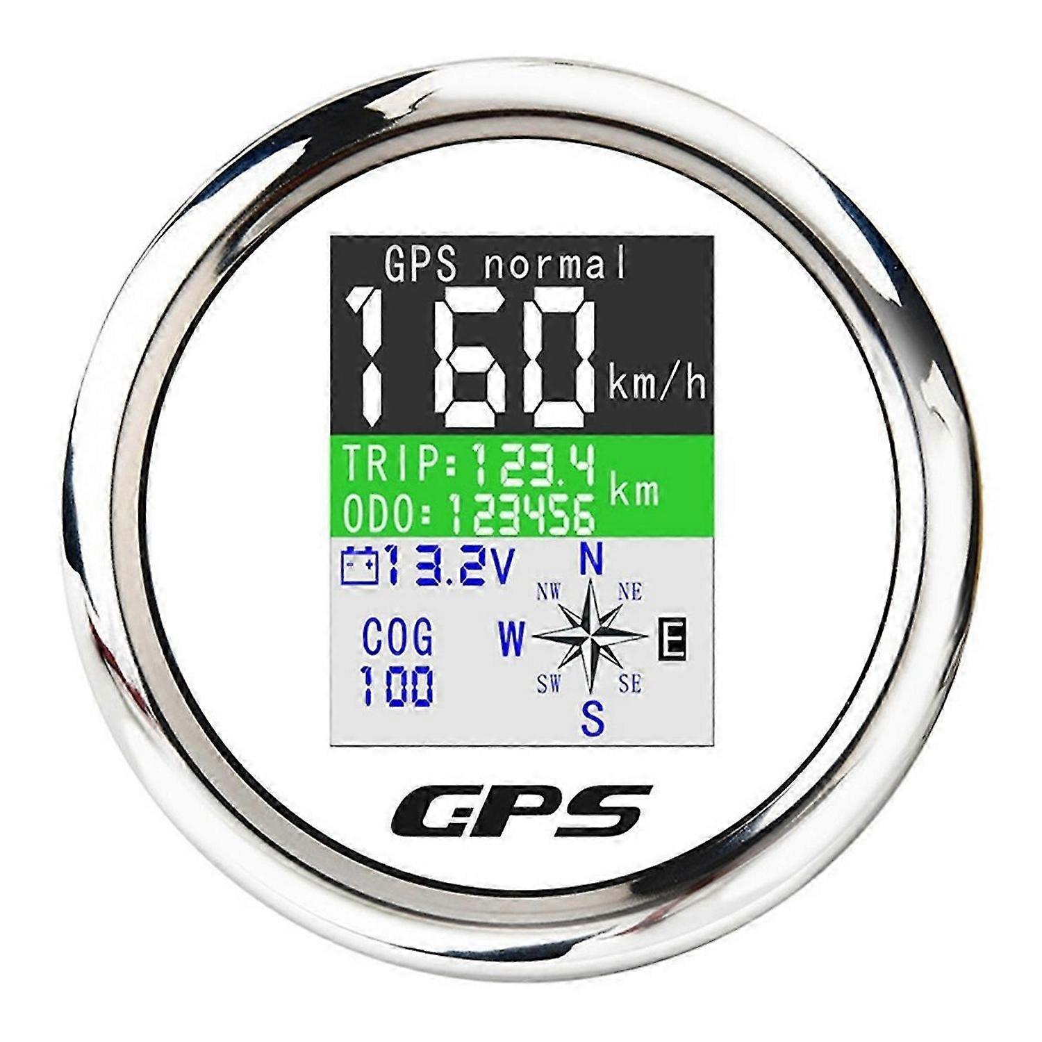 Marine Boot Auto GPS Tachometer Digital mit GPS Antenne Weiß & Silber