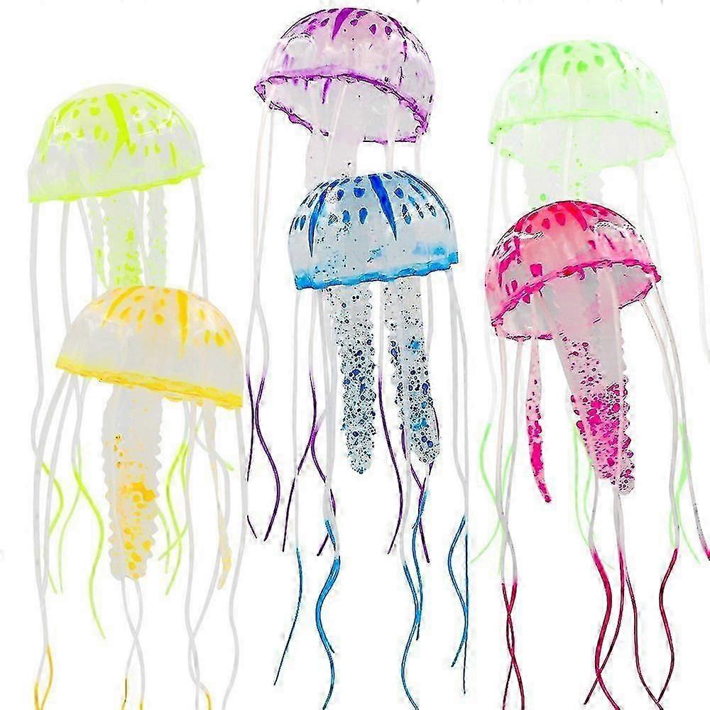 6pcs Artificial Jellyfish Decor Ornament For Aquarium Fish Tank