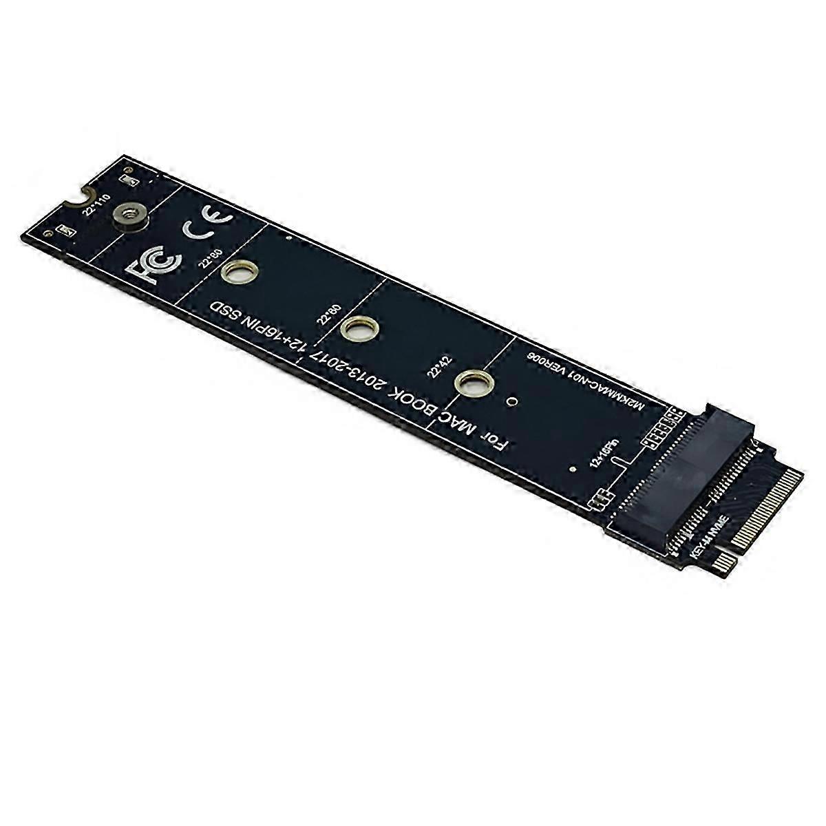 For SSD Converter for 2013 2014 2015 2017 A1465 A1466 12+6Pin SSD to M2 KEY-M NVME Riser Card Adapter