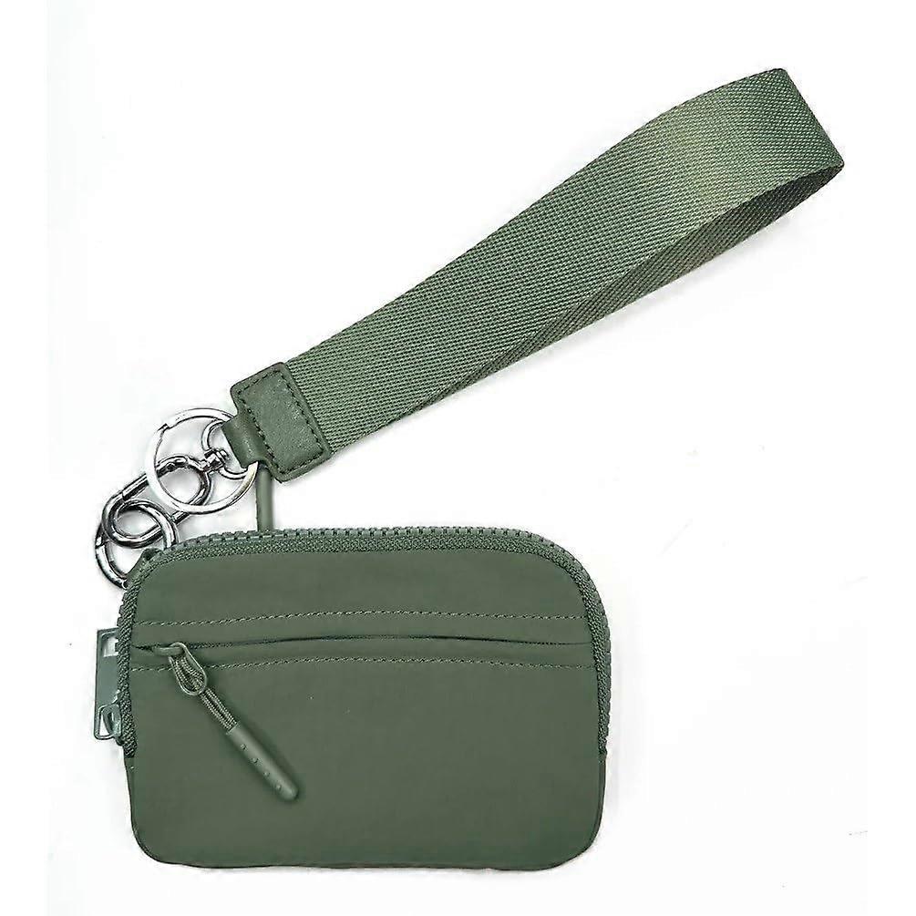 Wallet 2nd Gen Waterproof Zippered Nylon Removable Wristlet Hidden Keychain Clip Compact Ample Storage (E)