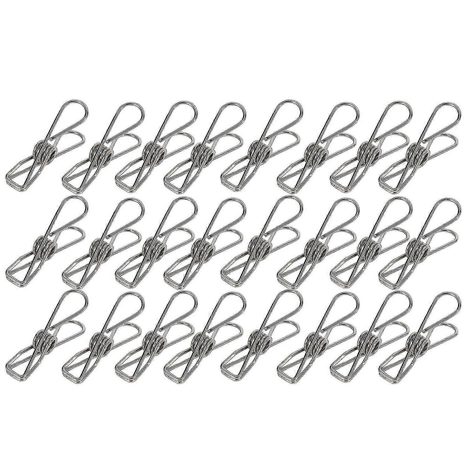 24 Pcs Stainless Steel Wire Clip, Multi-Function Clip, Utility Clip