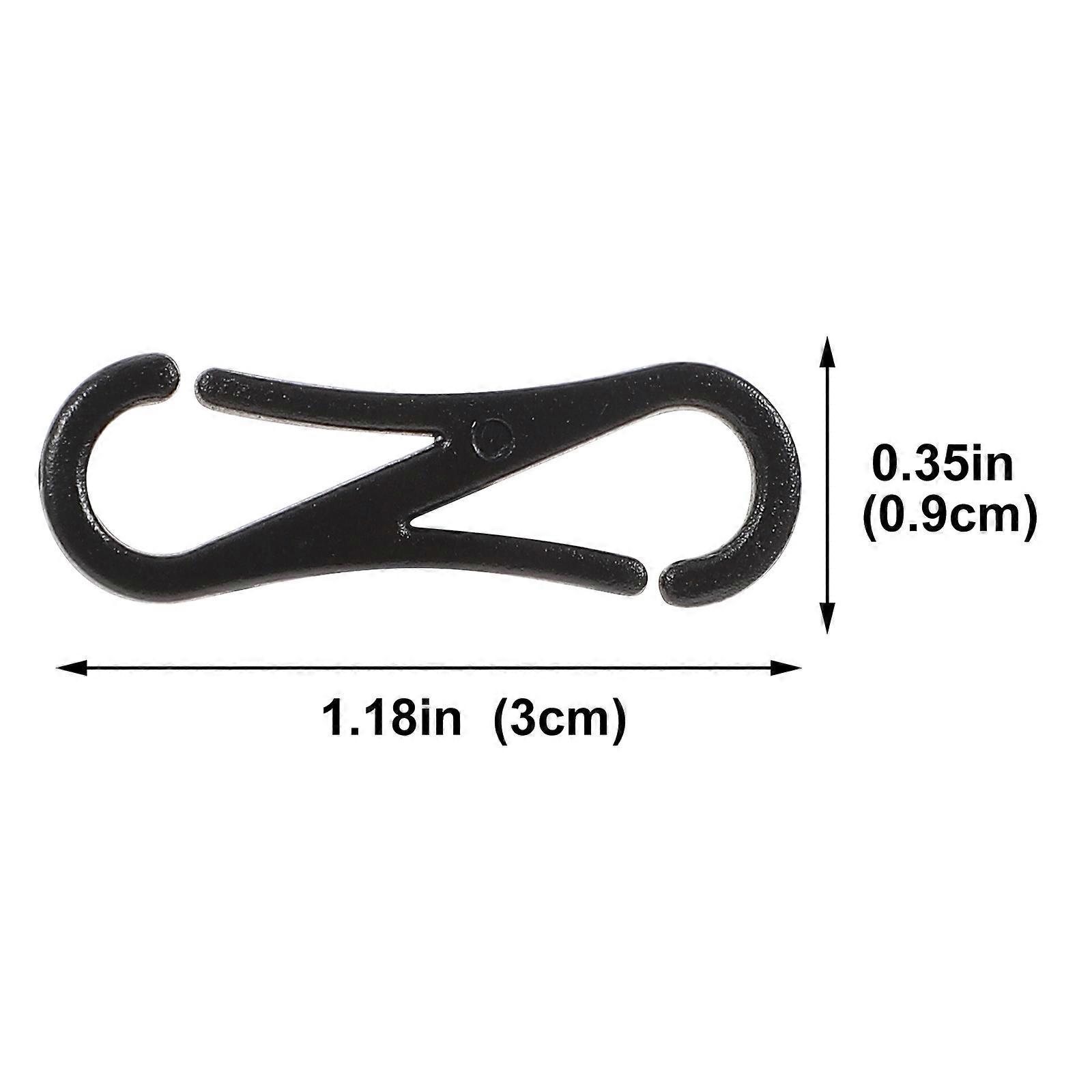 Lanyard Hook Snap Clip Plastic Black for Purse 100Pcs