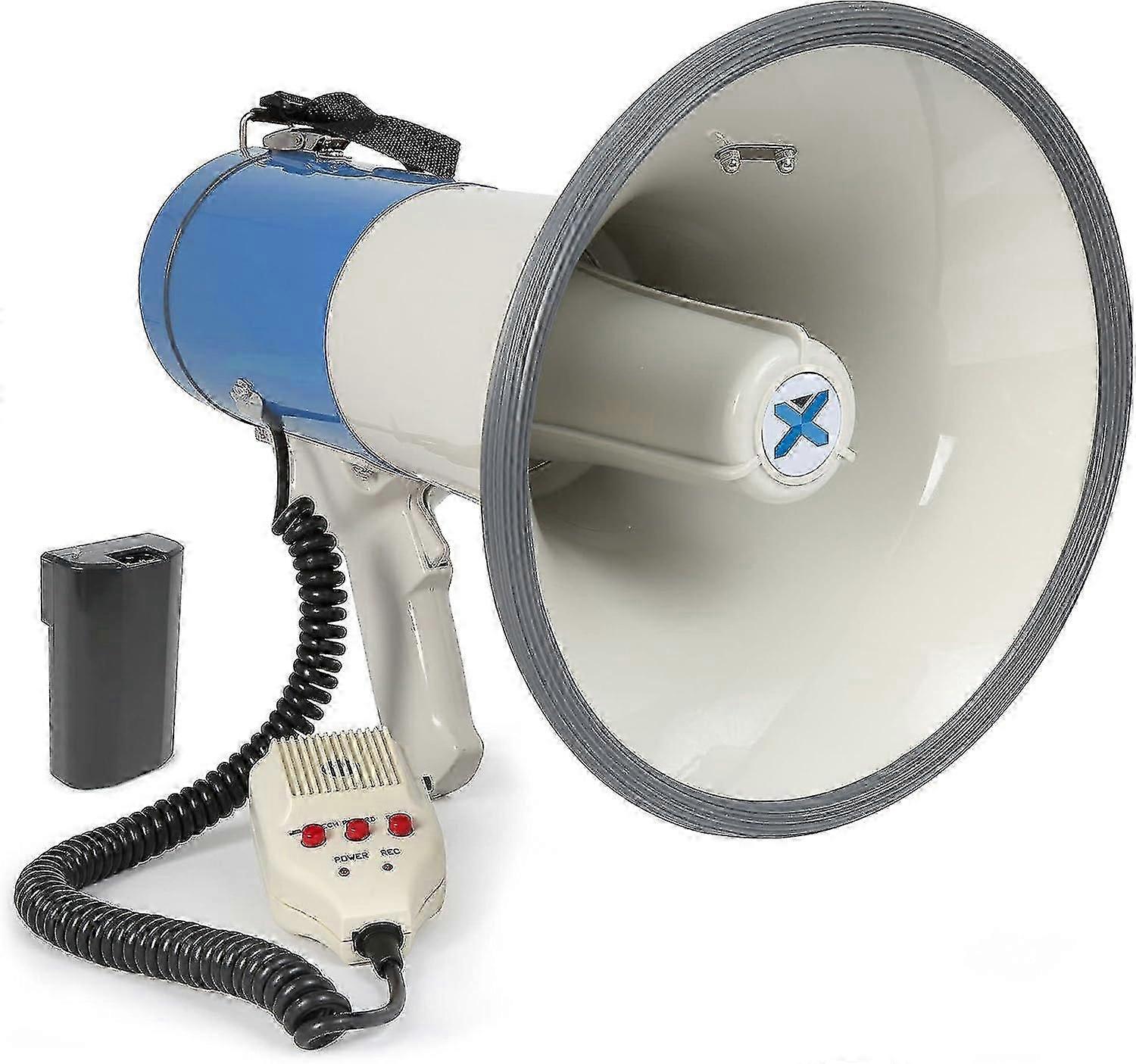 Professional Megaphone 50w Ideal For Sporting Events And Matches - With Battery Range Up To 1.2 Km Mp3 Long Autonomy Micro Hand Strap Included