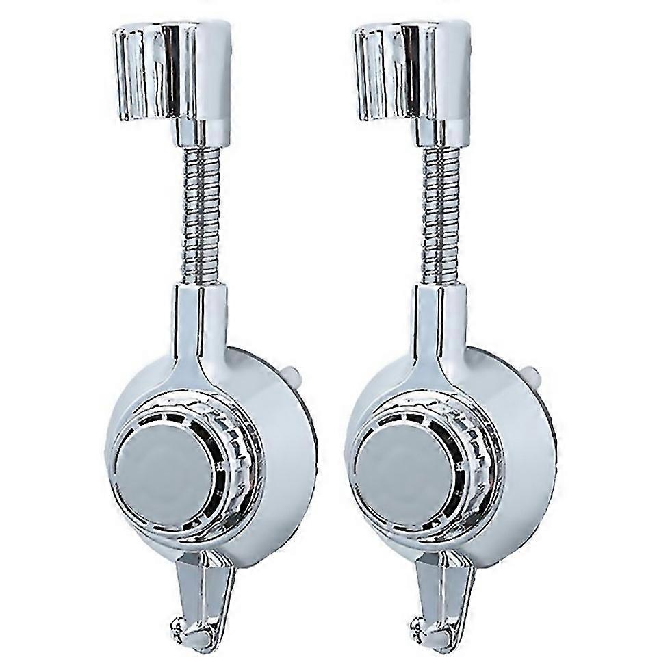For 2 Suction Cup Shower Holders Adjustable Fixed Base Silver