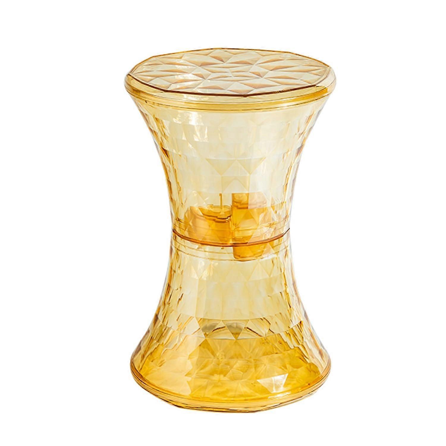 Storage Stool with Transparent Ottoman, Versatile Makeup and Shoe Changing Stool, Creative Coffee Table Design, Color A