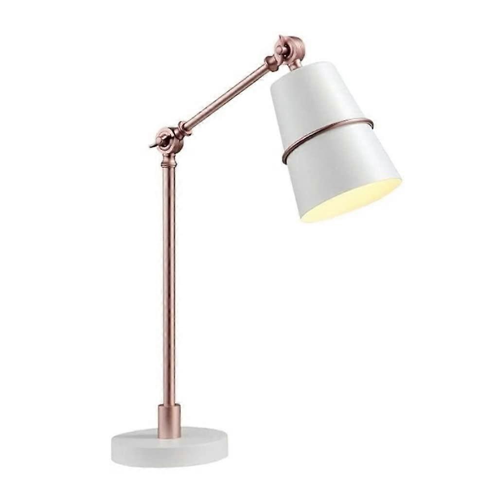 Light Reading Lamp White LED Metal Desk Lamp E27 Base Home Office Study Table Lamp
