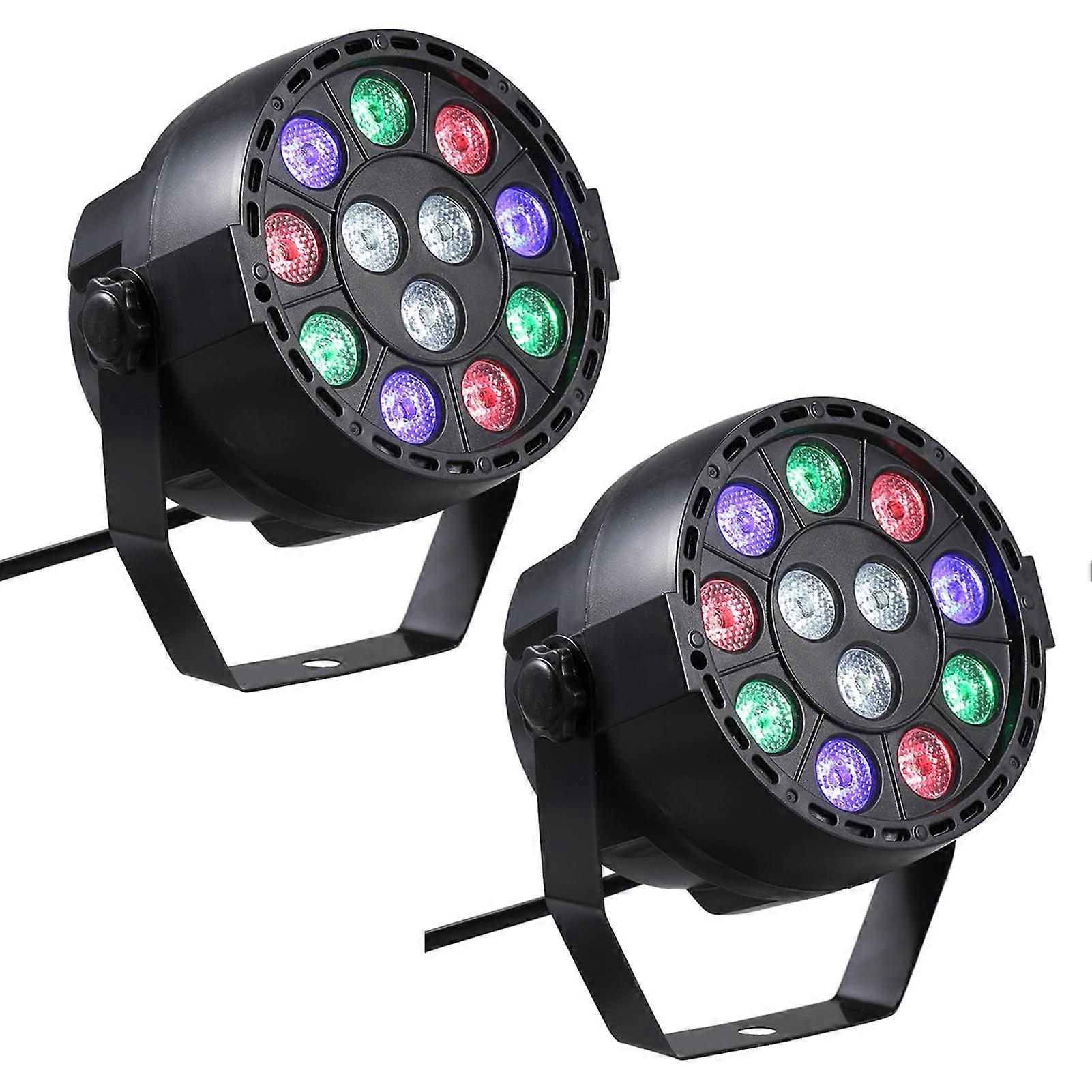 AC90-240V 12 LEDs Par Lights RGBW Color Mixing 8 Channel Stage Lighting DMX Strobe Sound Active for Disco Party Christmas