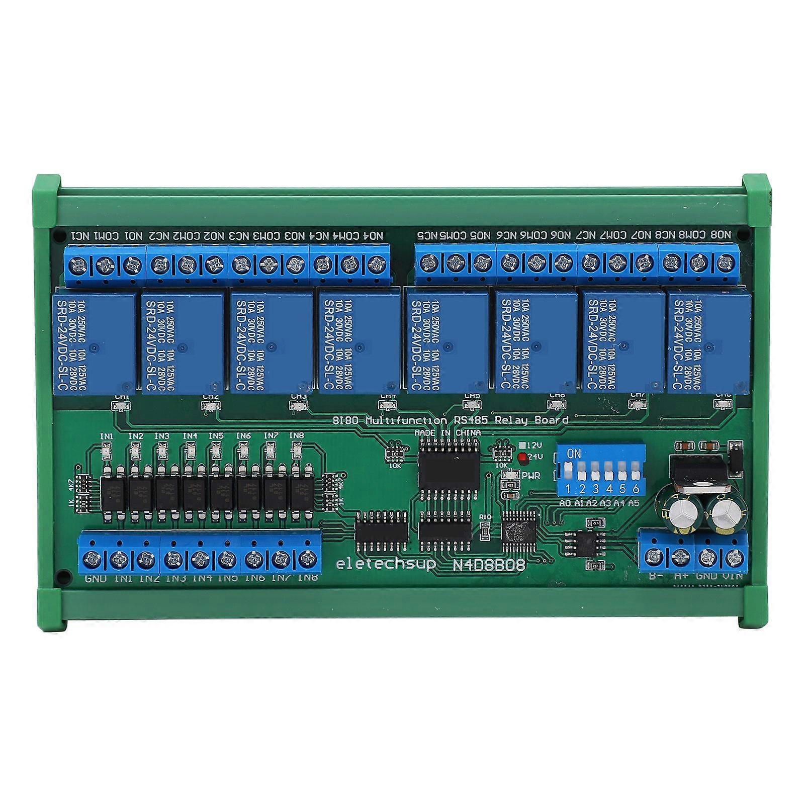 Relay Board 8 Input 8 Output PLC Expansion Module Industrial Supplies DIN35 24V N4D8B08R