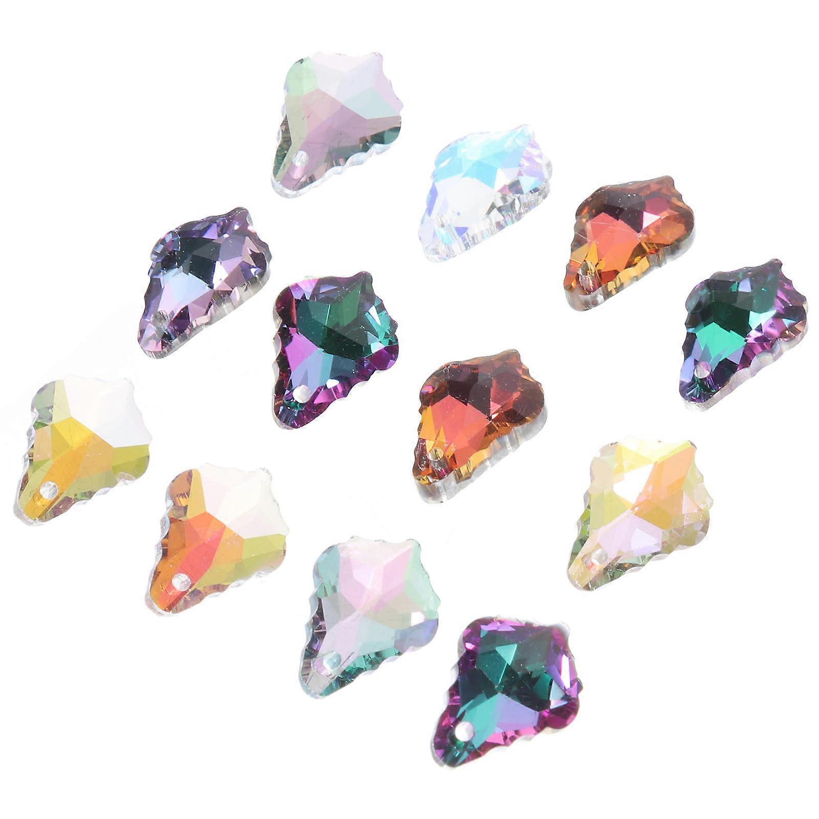 Assorted Color Crystal Maple Leaf Pendants for Window Decoration 60 Pieces