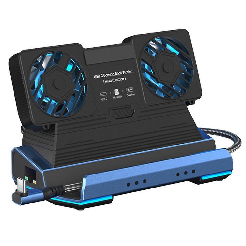 Docking Station Dual Cooling Fan 4K@60Hz PD100W Gigabit Ethernet for Steam Deck OLED & ROG X and Legion Go Style:9 in 1