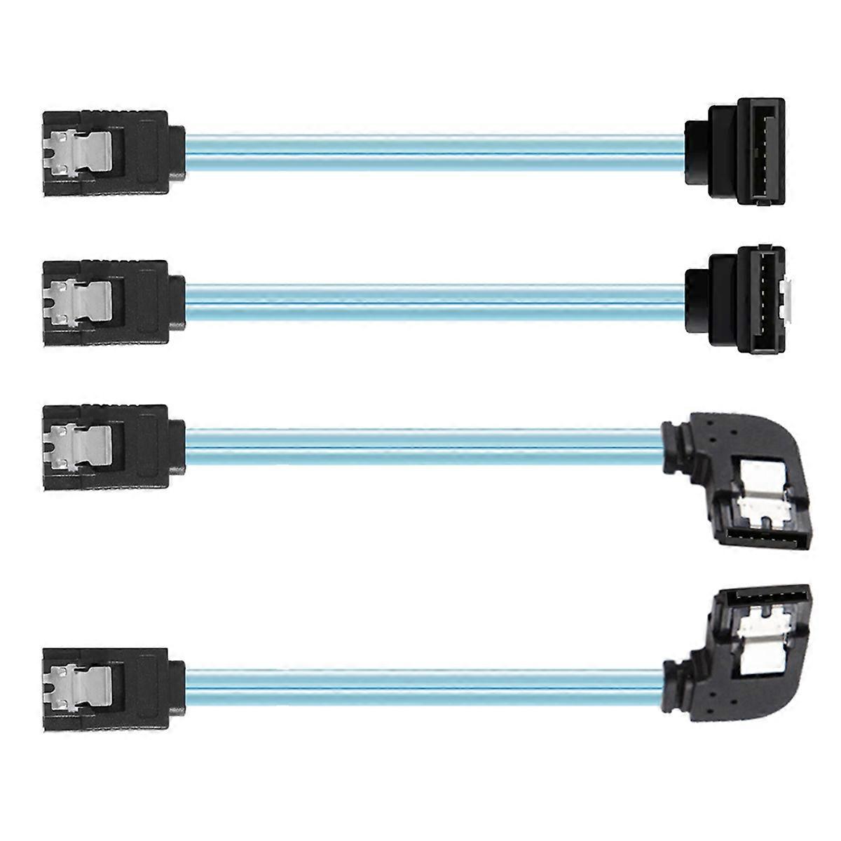 4pcs 90-Degree Right-Angle Bend SATA3.0 Data Cable Aluminum Foil 6gbps Computer Hard Drive Cable Str