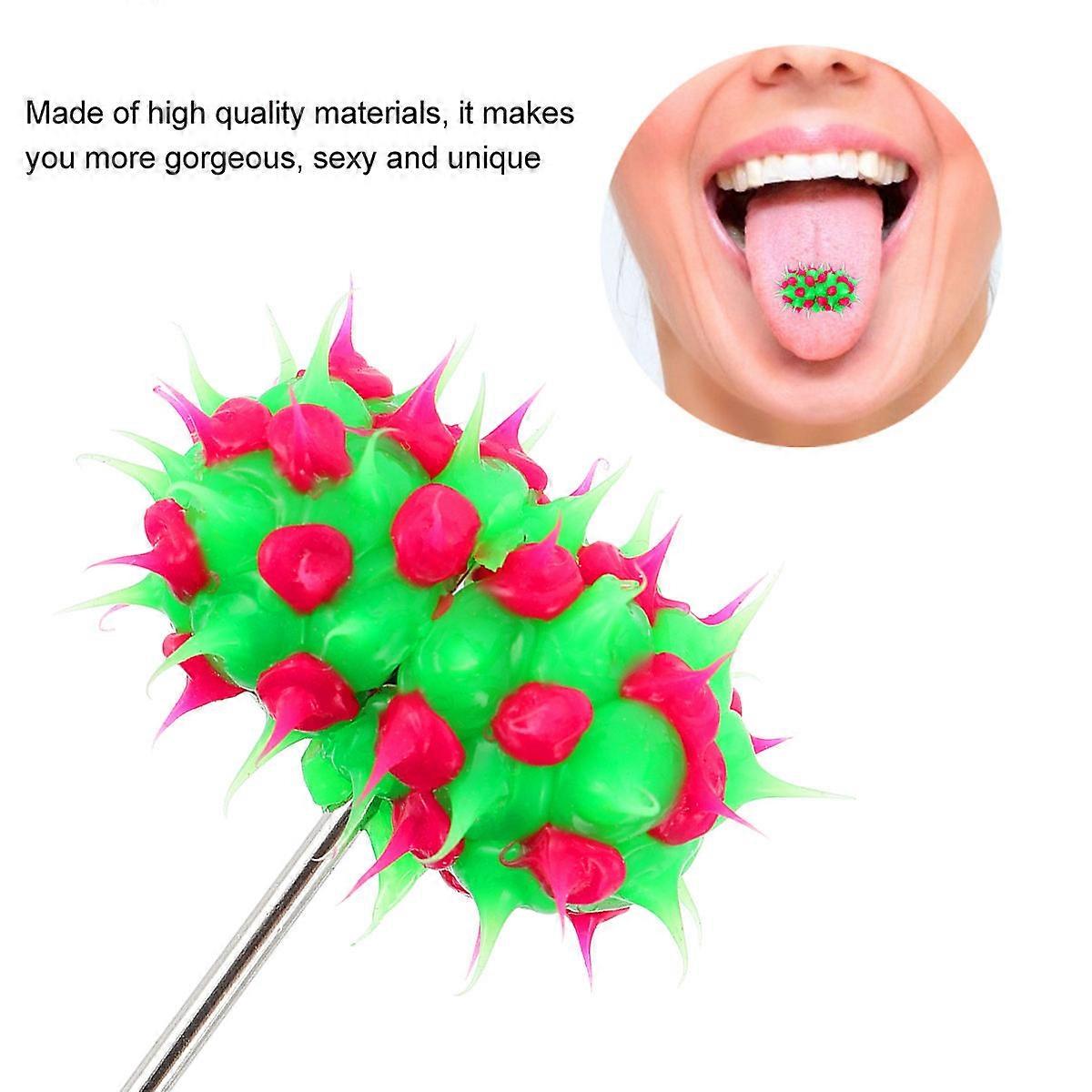 Piercing Jewelry Tongue Stud with Button Battery 1Pcs for Women