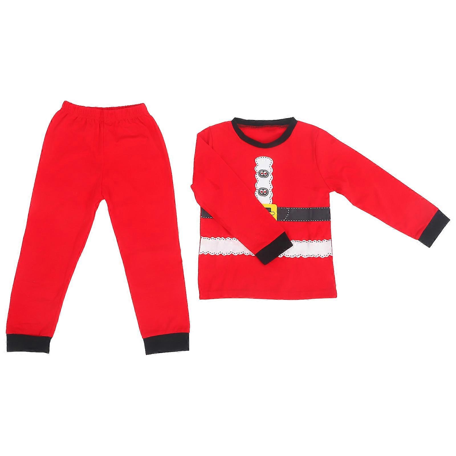 Santa Claus Costume for Kids Sleepwear 2Sets Xmas Red Leisure Wear