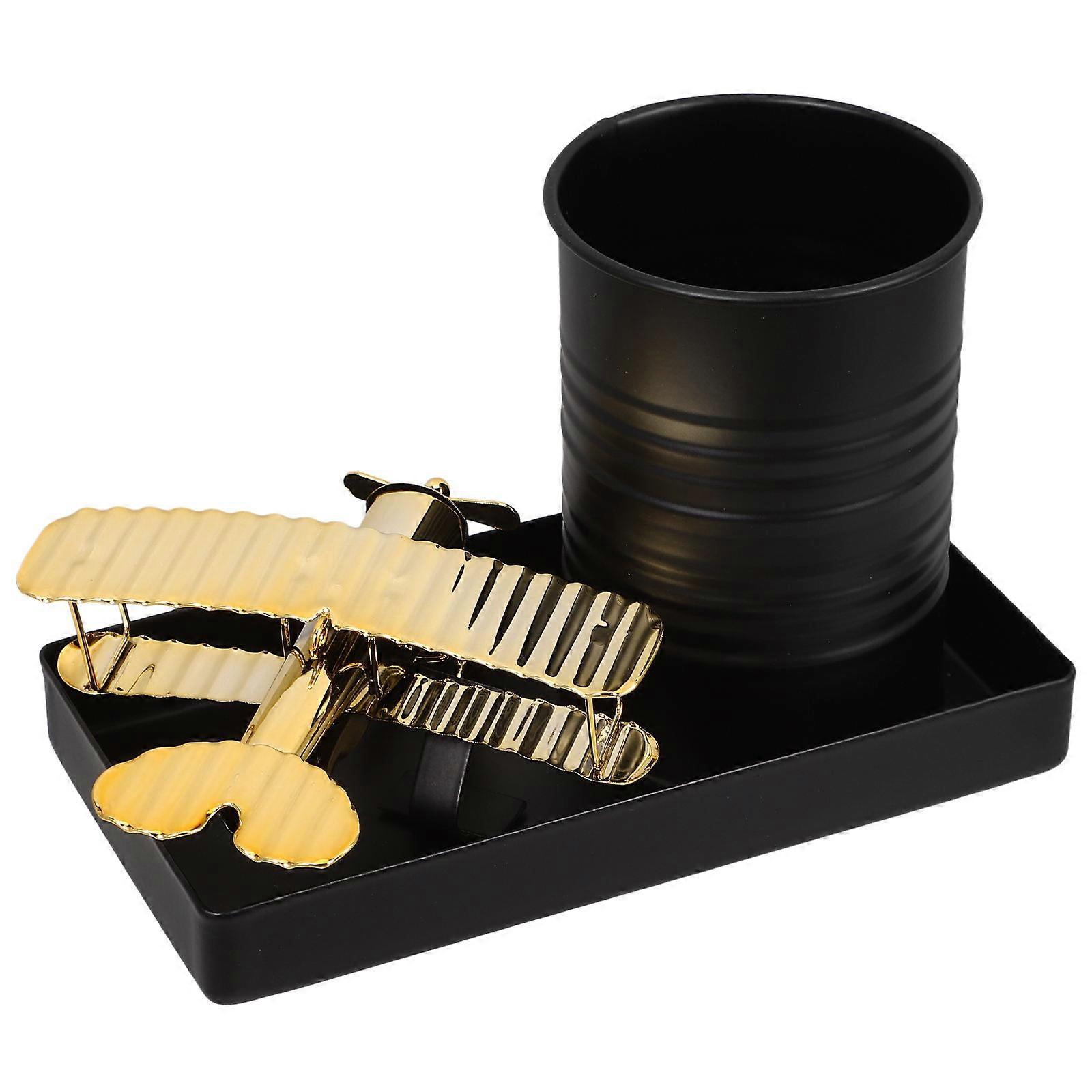 Retro Design Airplane Model Pen Holder For Home And Workspace Convenient Pen Storage 2Pcs