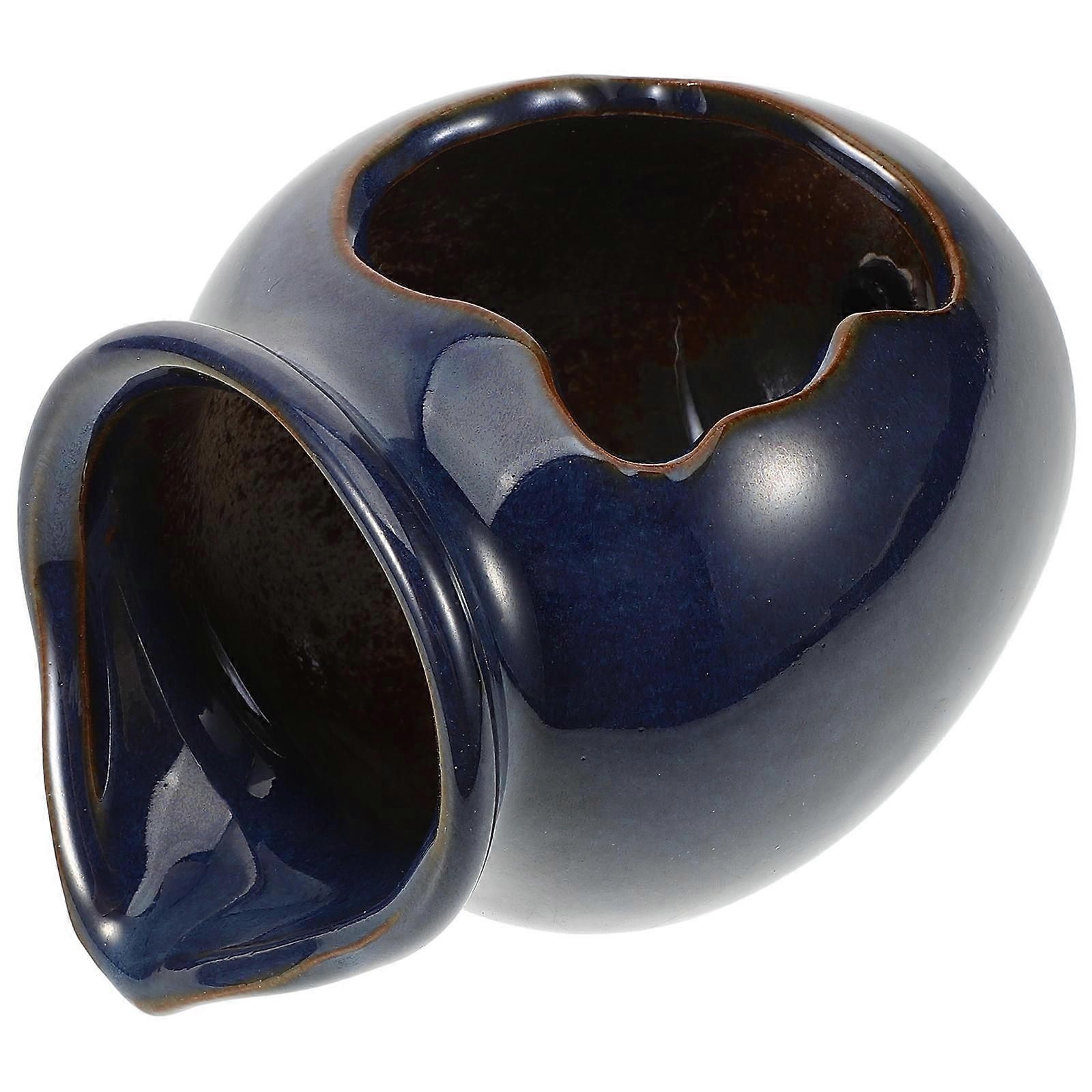 3Pcs Blue Ceramic Jar Water Fountain Ideal For Backyard Garden Add Or Enhance Elegance With Simple Minimalist Design