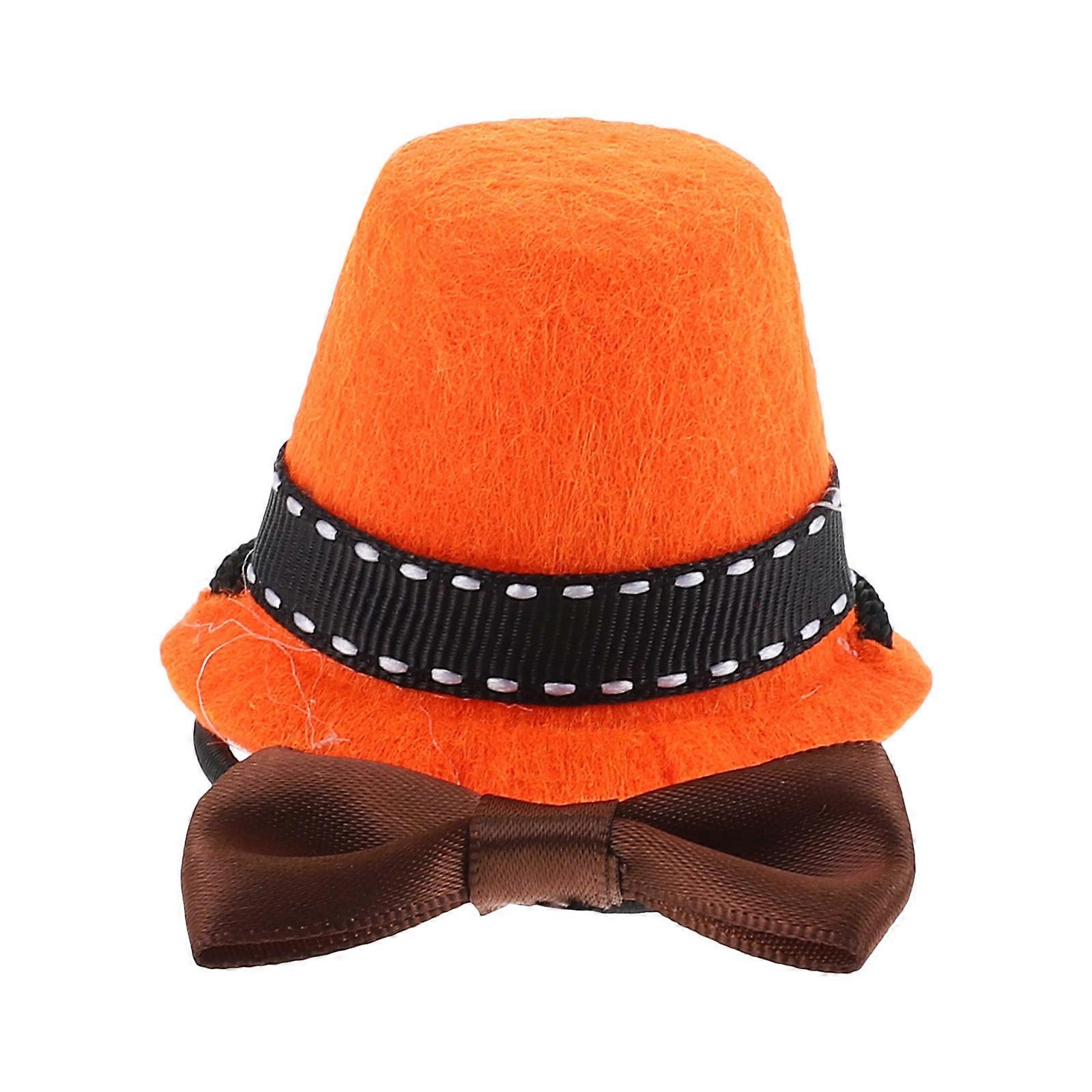 Reptile Hat Bow Tie Accessory for Lizard Small Pet Cloth Black Protective 1Set