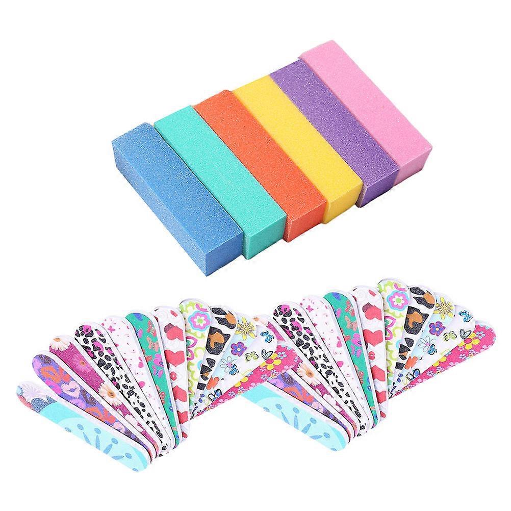 Nail File Buffer 3Sets Double Side Printed Nail Files for Polishing