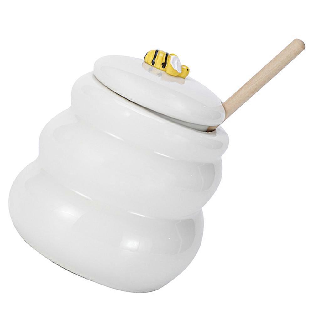 Honey Pot Ceramic Material Simple Design For Housewives 4.32X3.93X3.93in