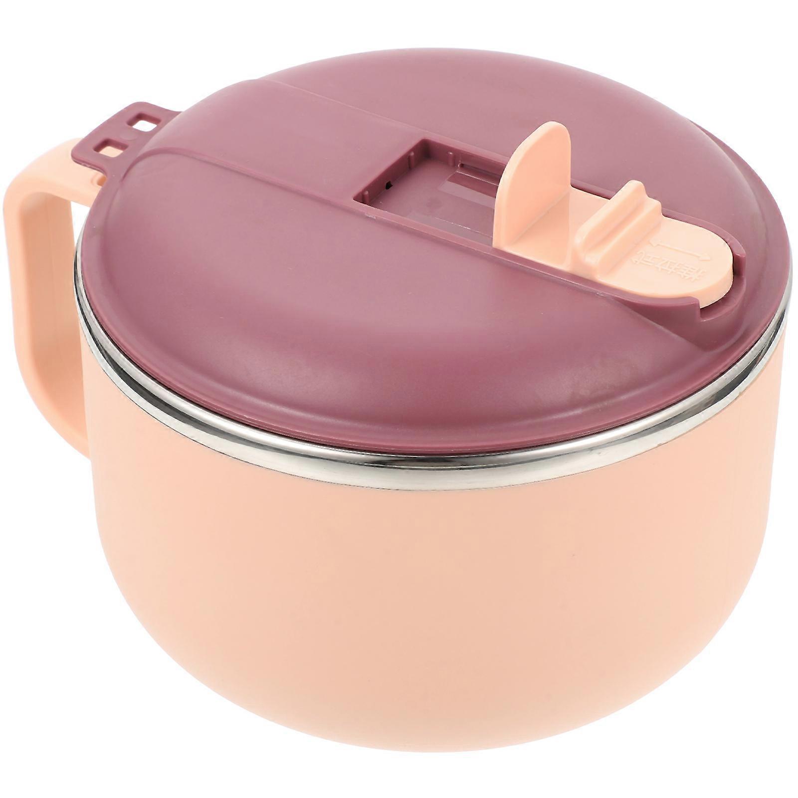 Soup Bowl With Lid For Household Use In Pink Color With Heat Retention Function 5Pcs