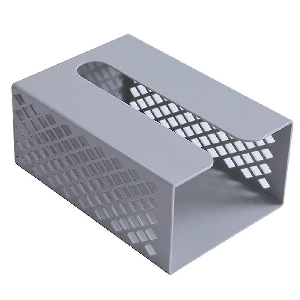 No Punching Tissue Holder Kitchen Napkin Box Wall Hanging Storage Solution Grey 1Pcs