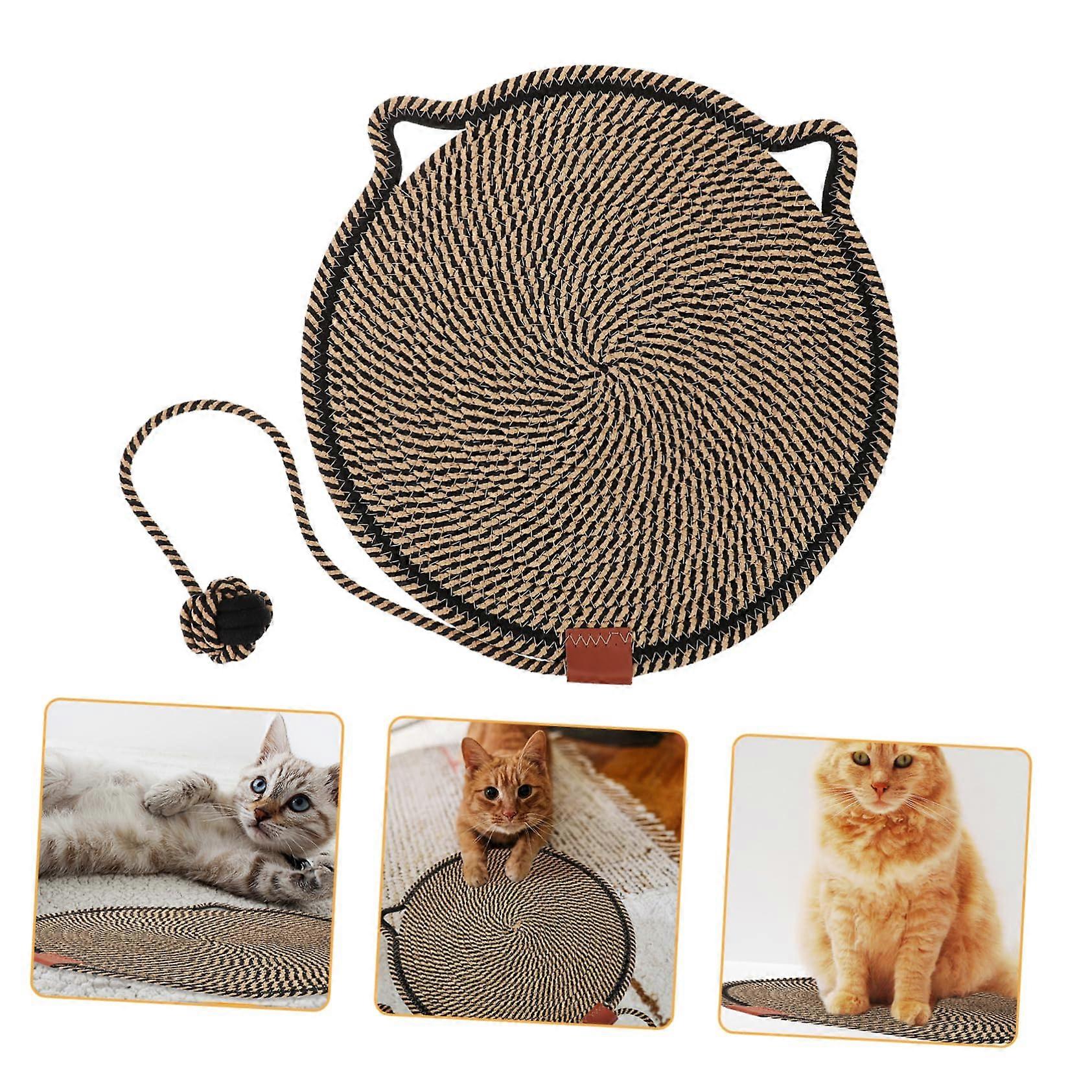 Cat Scratcher Pad Round Cat Bed Kitten Scratch Mat For Indoor Kittens