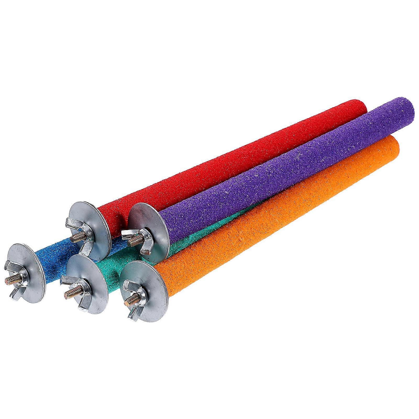 Colorful Parrot Stick Bird Stand Set For Indoor Use Perfect For Pet Owners Offering Climbing Exercise And Boredom Relief 5Pcs