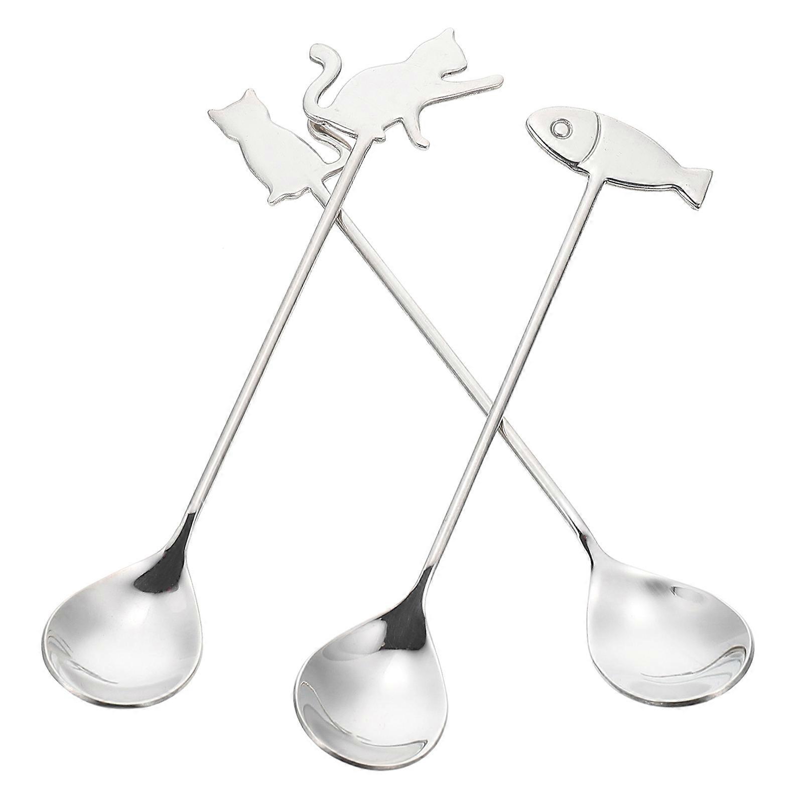Household Dessert Spoons for Convenient Cake Use 15Pcs Silver