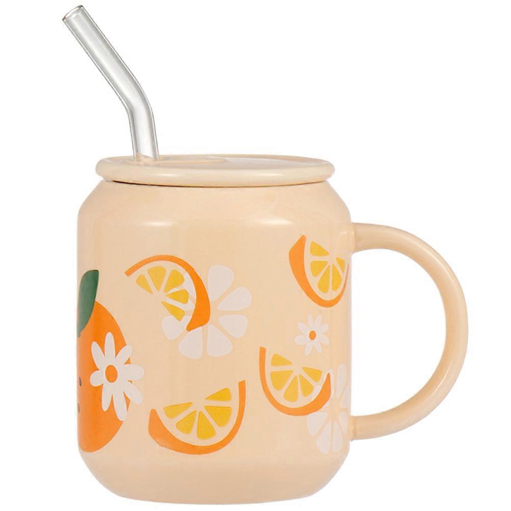 Ceramic Beverage Container Cartoon Coffee Cup For Home Use 23X7X10.5CM Khaki Holds Beverages 1Pack