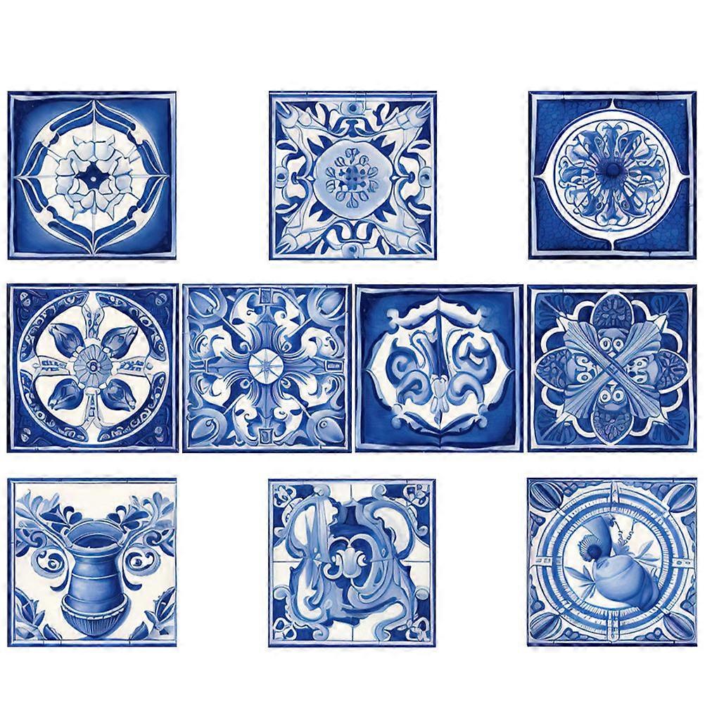 Self Adhesive Floor Tile Sticker Moroccan Style for Use 10Pcs