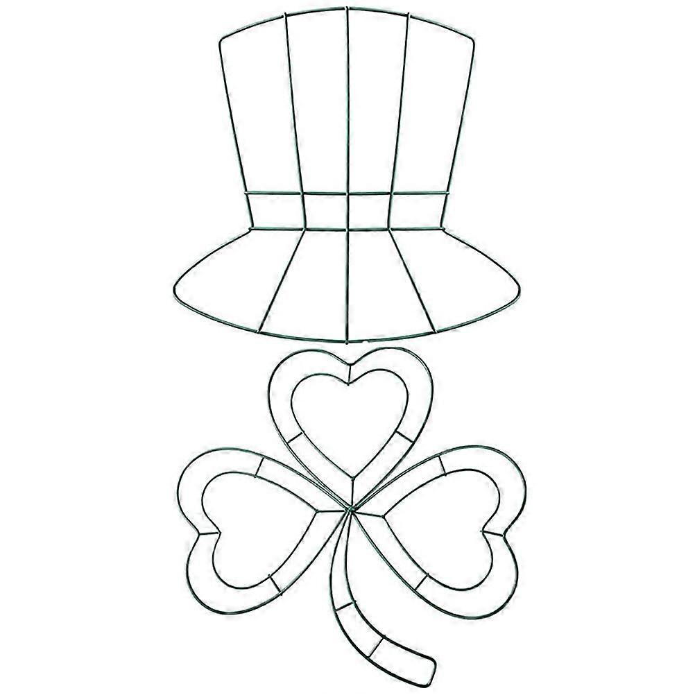 Four Leaf Clover Hat Hanging Decor for DIY Craft 2Pcs Iron Frame Pendant