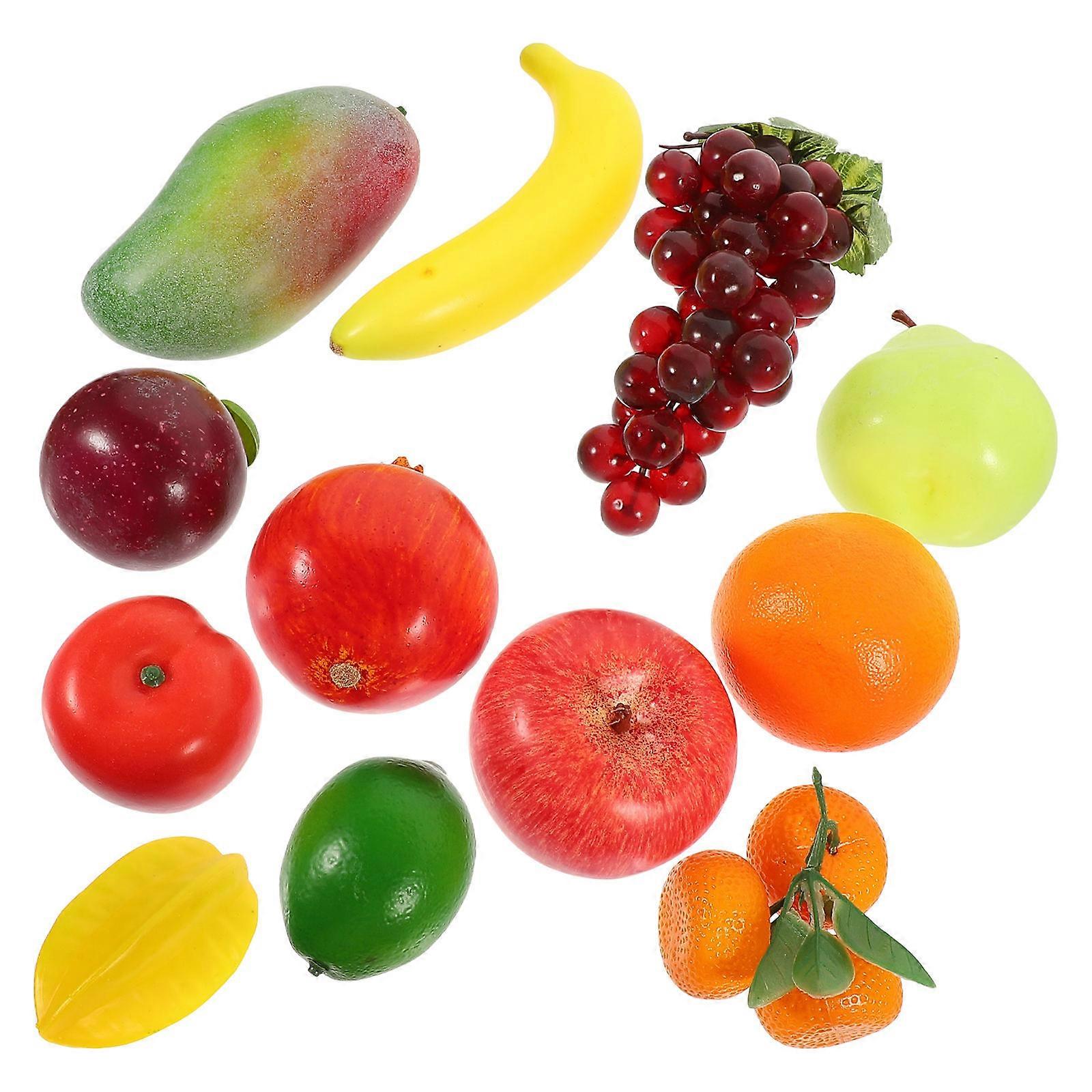 Fake Fruit Models Artificial Fruit for Decor 12Pcs Foam Fruits Layout Scene Decor