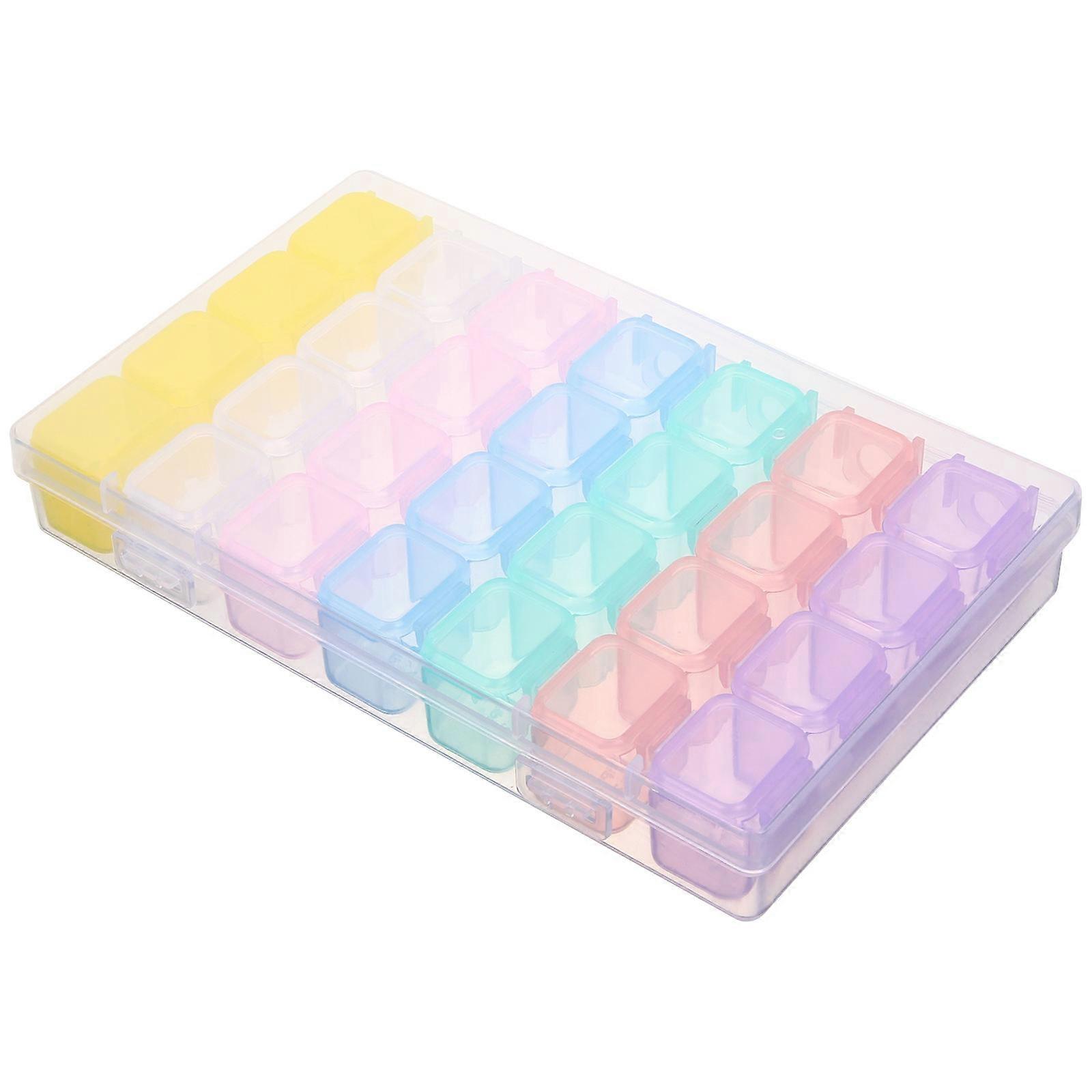Jewelry Storage Box 3Pcs Compartment Case for Storage with 28-Grids Assorted Color