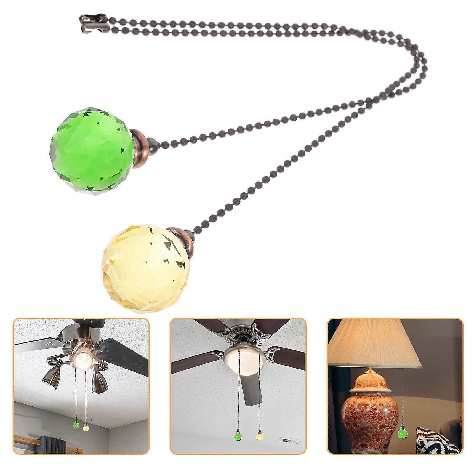 Ceiling Fan Pull Chain Hanging Pendant for Decor 4Pcs Crystal Material
