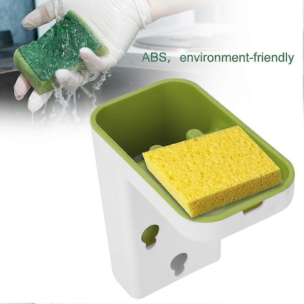 ABS Kitchen Sponge Drying Rack 14.6x13.7x8cm Green, Durable