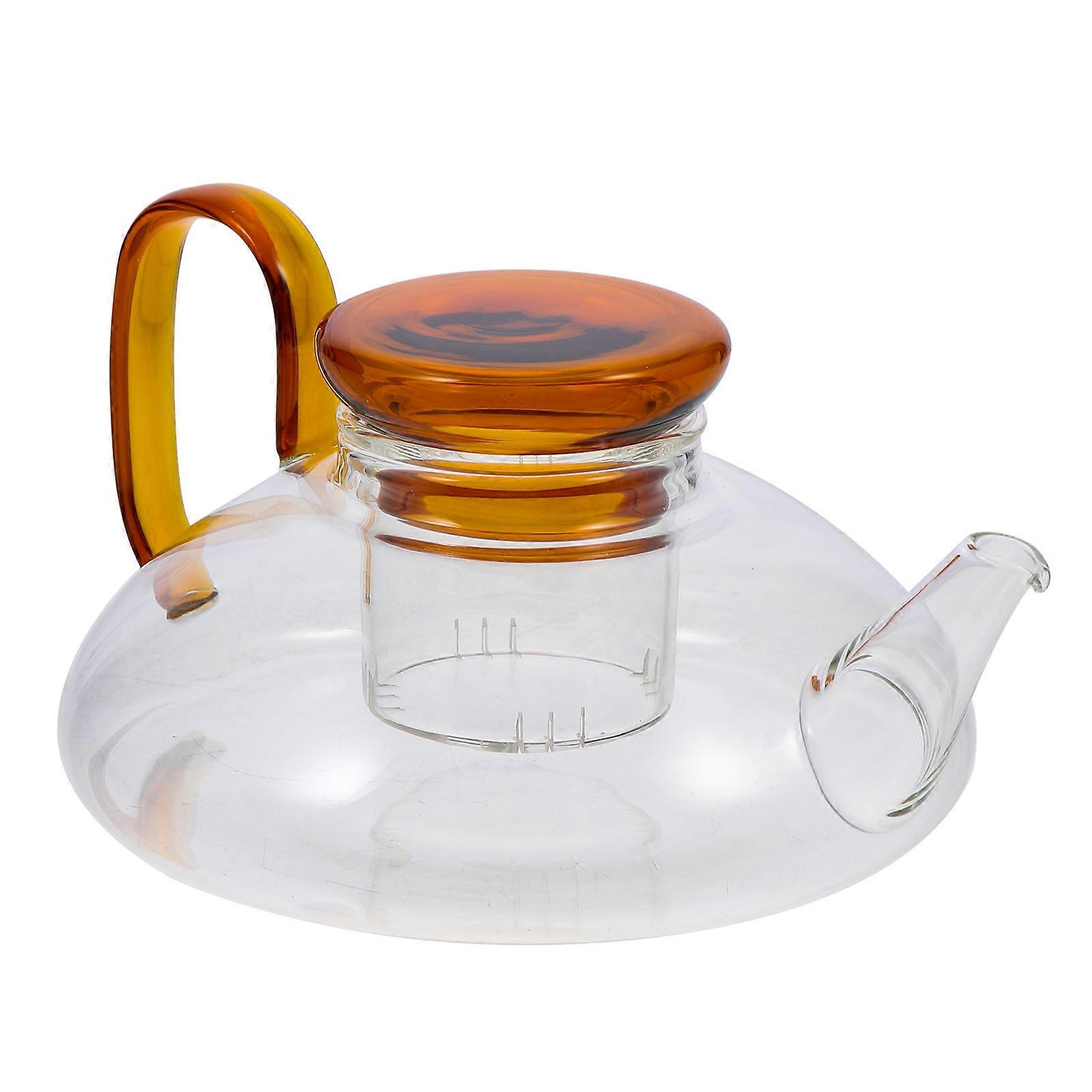 Japanese Style Glass Tea Pot Coffee Pot for Home Use 4Pcs Red