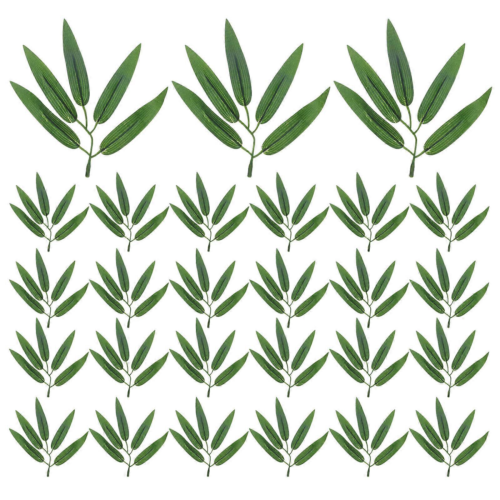 Simulation Bamboo Leaves Bamboo Branches for Decoration 200Pcs Set