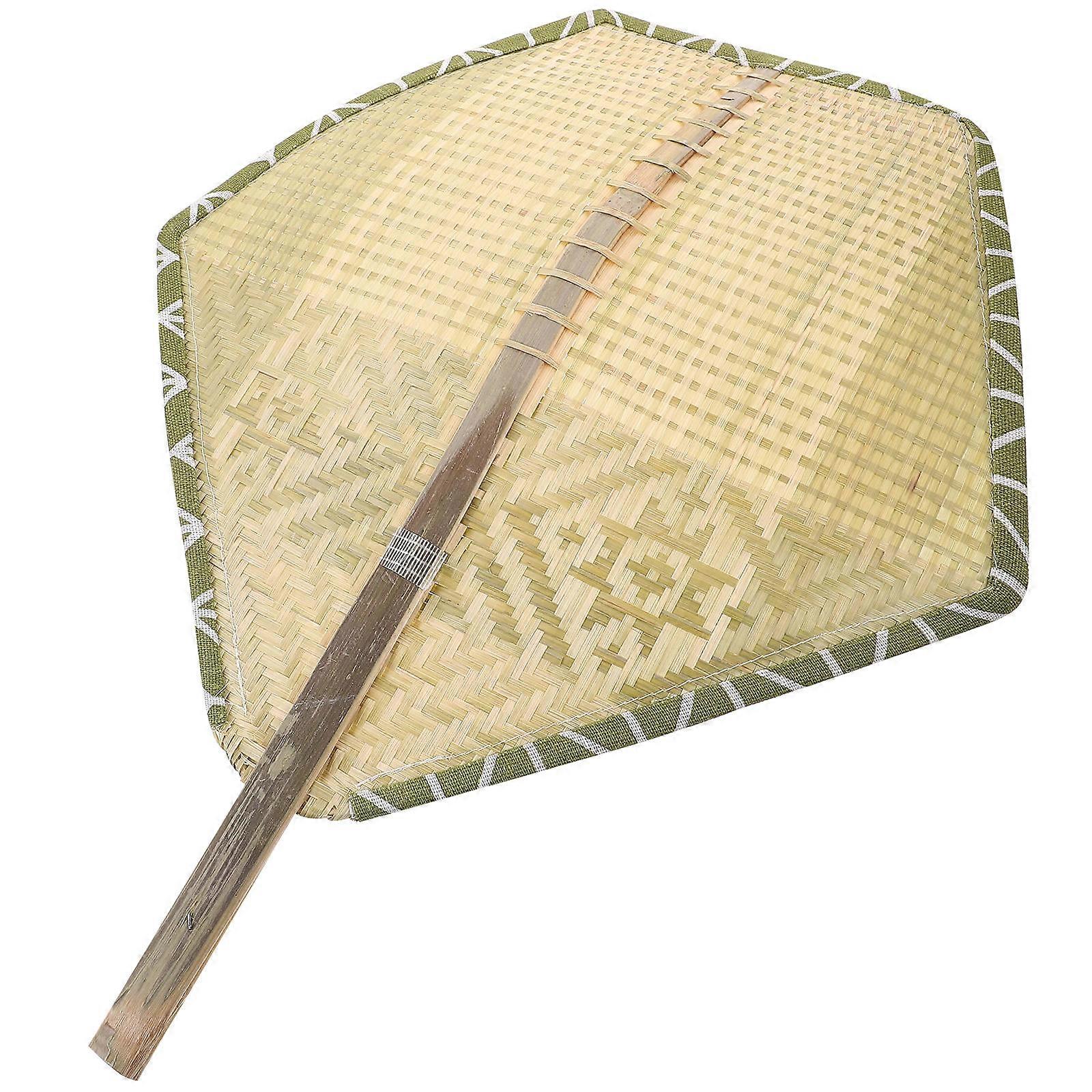 Bamboo Woven Fan 2Pcs Cooling Summer Decorative Handheld