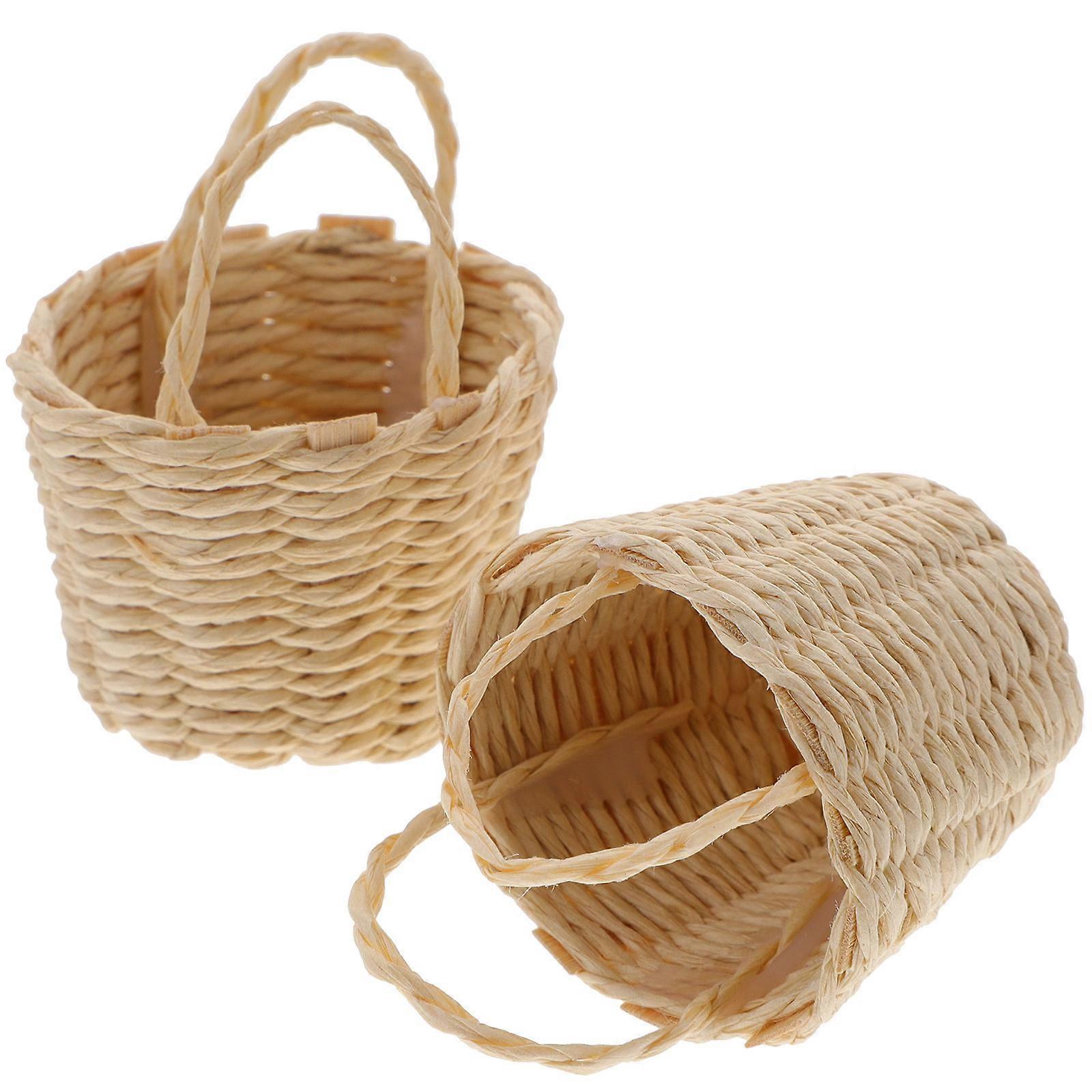 Mini Woven Basket With Handle 8 Pcs Great For Gift Giving And Mini Garden Enthusiasts
