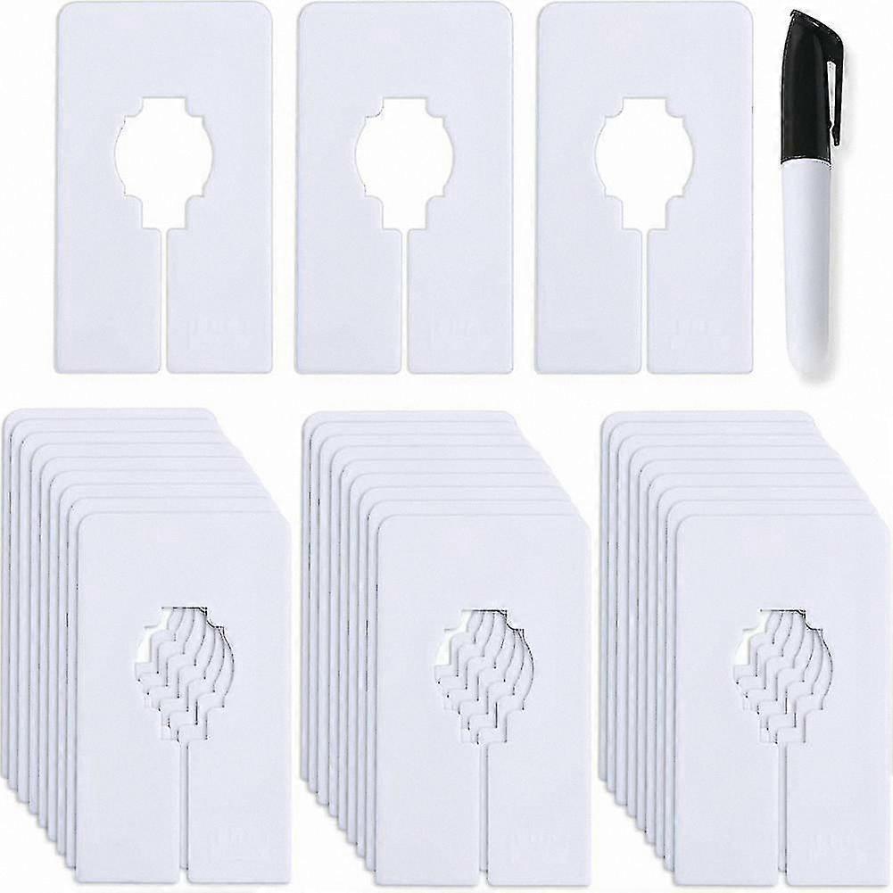 White Closet Dividers for Organizing Clothes - 30 Count Size Separators, 1.5x Wider Hanging Divider Set for Wardrobe Management
