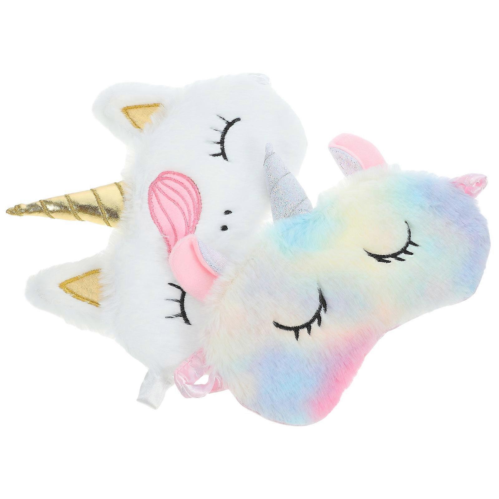 Unicorn Plush Sleep Mask for Sleeping Use Light Blocking 10Pcs