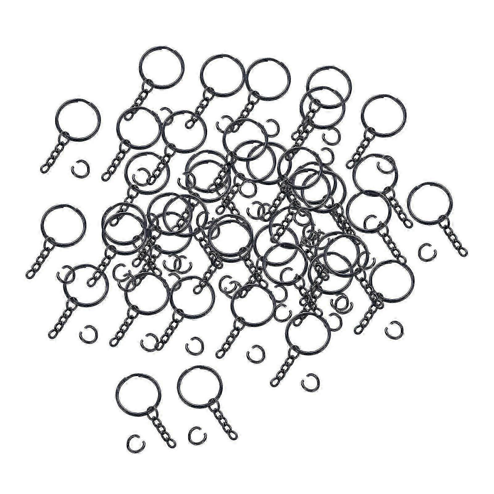 100pcs Keyring Blanks Key Chain Rings Split Metal Key Rings With Link Chain And Open Jump Rings Bulk For Crafts Diy Jewelry
