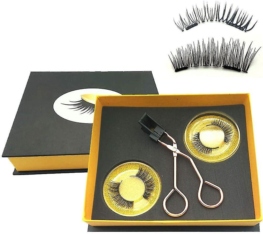 Magnetic Eyelashes Applicator Tool Kit,glue-free Magnetic Eyelash Clip,eyelashes Short Set With 2 Pairs Magnetic False Eyelashes,magnetic Eyelashes No